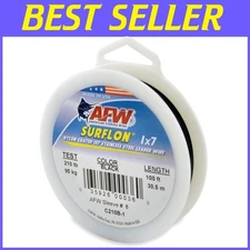 Durable 1x7 Stainless Steel Fishing Leader Wire - 210lb Test, Saltwater Ready