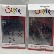 SIZZIX Simple Impressions Embossing Folder GLAMOUR GIRL MY LIPS ARE SEALED