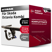 Für Octavia Kombi IV NX5 / PV5 Anhängerkupplung abnehmbar + E-Satz 13pol neu