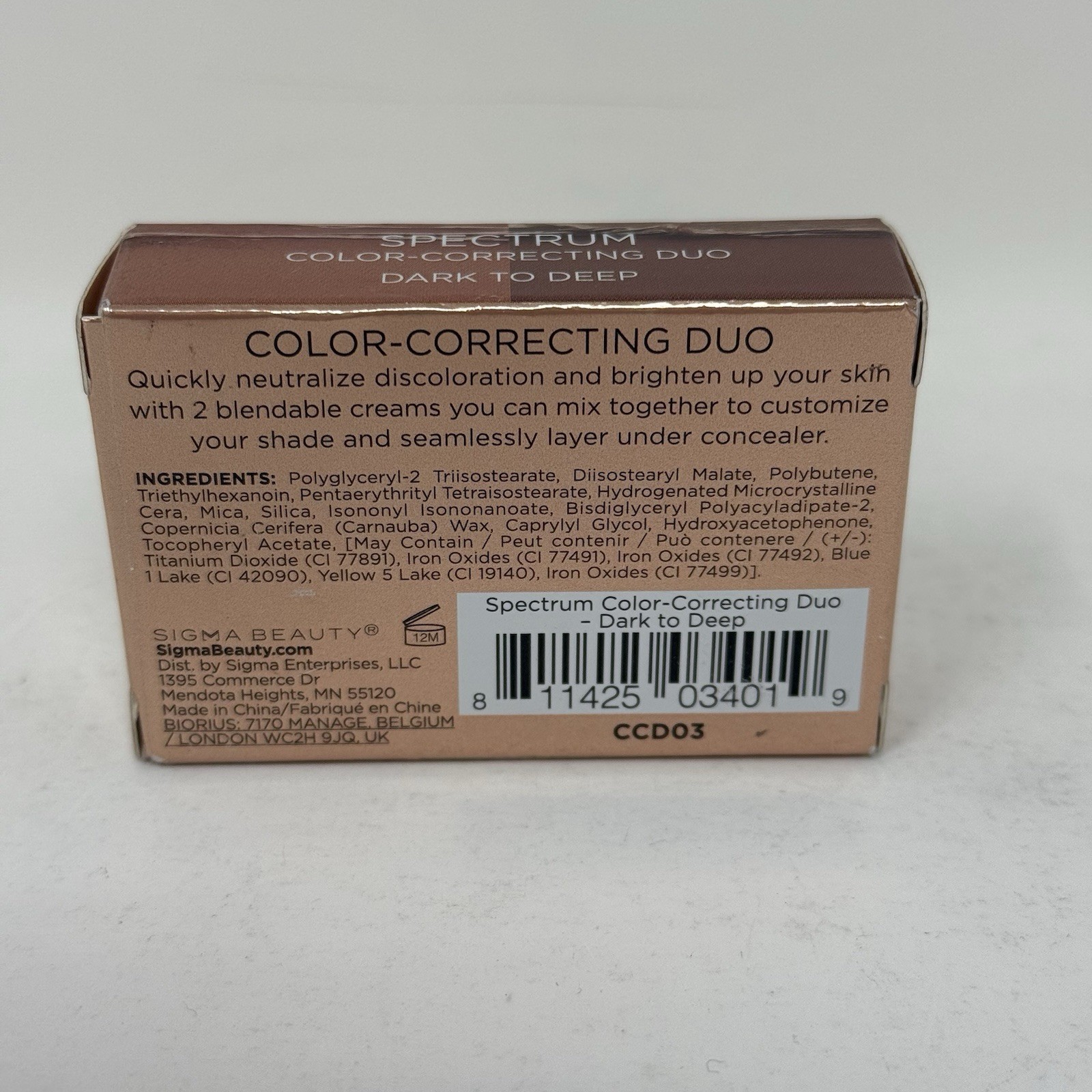 Sigma Spectrum Color Correcting Duo, Dark to Deep Concealer Combo, New $34