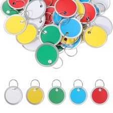 25Pcs 1.2" Metal Rim Key Tags Identifiers Round Blank Paper Tags Multicolor