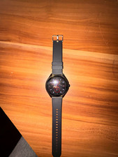 Unisex Armbanduhr 42 mm Edelstahl, rund, schwarz, Silikonarmband, Datum