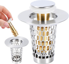Bathroom Sink Drain Stoppers with Hair Catcher for 1.15-1.6 In,Universal Pop up
