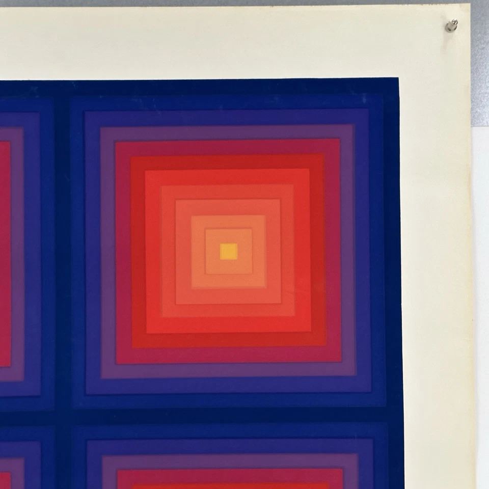 Original JÜRGEN PETERS Handsignierte Serigraphie 1970 Siebdruck wie Josef Albers - Bild 3 von 4