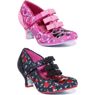 Irregular Choice Ladybuggin T-Bar Bow Mid Damen Absatz In Schwarz UK 4   8
