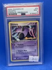 Grumpig Emerald Pre Release Stamped Pokemon Ex Nm Mint PSA 9 29 Englisch