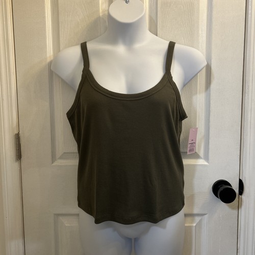 NWT Wild Fable Women’s Green Sleeveless Basic Ribbed Tank Top Size 2XL - Picture 2 of 16
