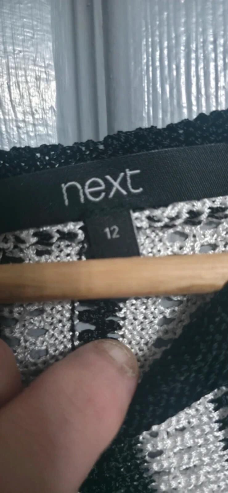 Next navy and white crochet stripe jumper - Size 12 image 3