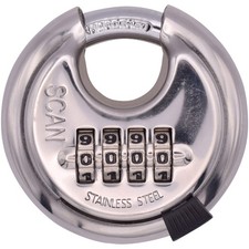 Scan Stainless Steel Disk Type Combination Padlock 70mm