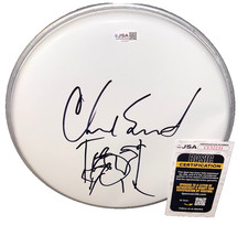 Chad Smith Red Hot Chili Peppers RHCP Signed 10 Inch Sketched Drumhead JSA 2