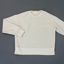 Everlane Fuzzy Teddy Womens XS Sweatshirt White Ivory Cozy Lounge Comfy Pullover