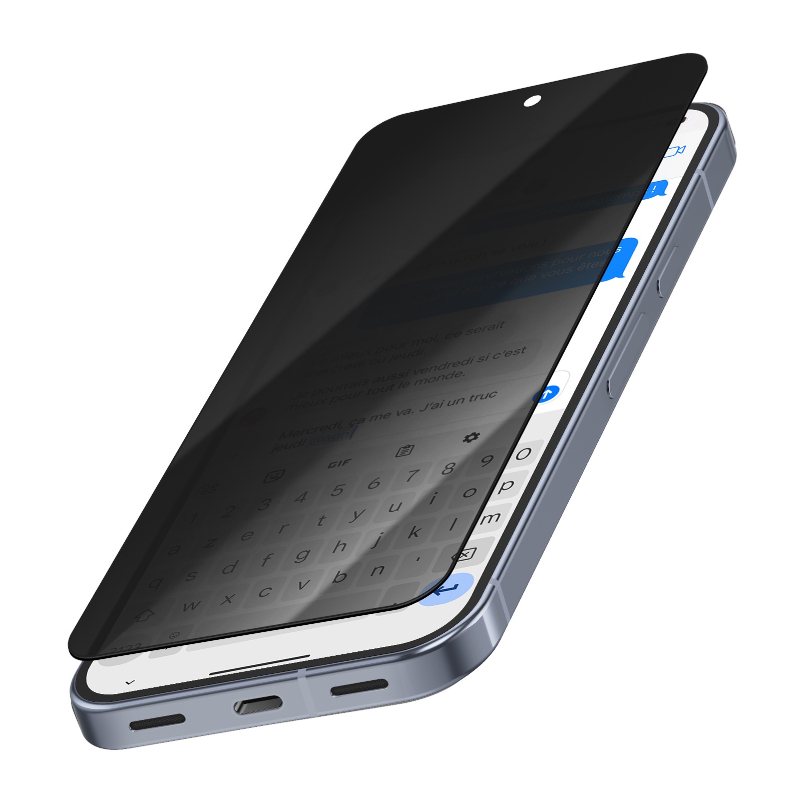Film en verre trempé Avizar anti-spy pour smartphone Pixel 10 en noir transparent