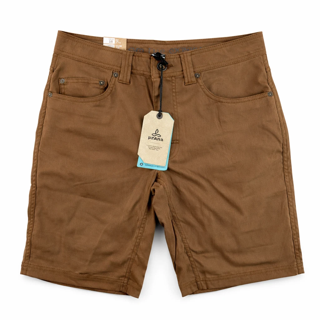 prAna Shorts 28 Brion 11" Inseam Sepia Brown Slim Stretch Zion Quick Dry UPF 50+