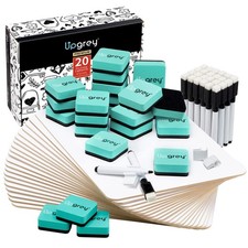 Dry Erase Boards, Small Whiteboard 20 Pack 9"X12" Double-Sided Mini Whiteboar...