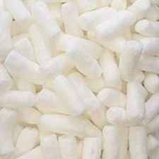 1/4 Cu Ft White Bio Tube Recycled Anti Static Packing Peanuts Tube Shape
