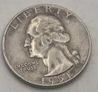 1951 D Washington Quarter 90% Silver Denver Mint US Coin