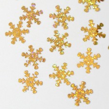 Sequins Gold Hologram Snowflakes Flat 100 pieces Loose HQ