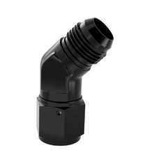 10AN Female to AN10 Male Flared Black Aluminium 45 Degree Swivel YZGM-10AN-45