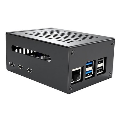 Metal Case Fits Raspberry Pi 5 PCIe M.2 NVMe SSD Shield Active Cooler Hub