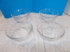4 Pyrex 464 Custard Cups/Ramekins 10oz 300mi Clear Glass Scalloped Edge 3ring D4