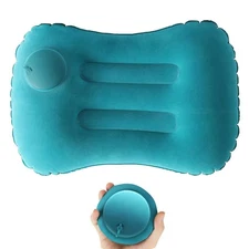 Portable Inflatable Travel Pillow Ultra Soft Camping, Car & Pool Pillow for Neck