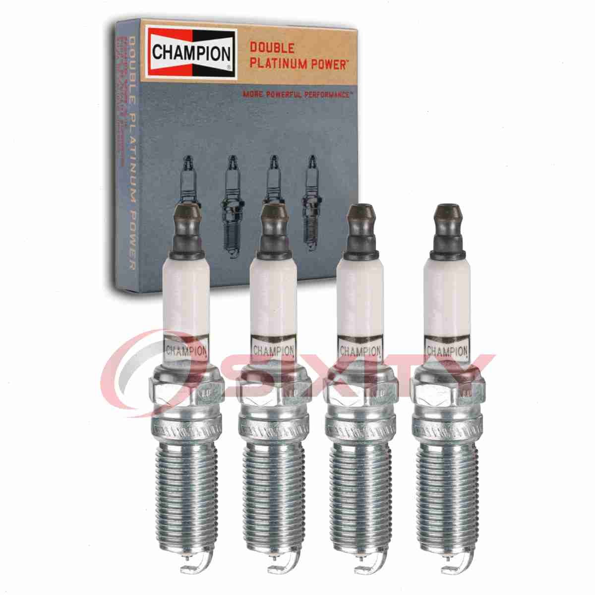 4 pc Champion Double Platinum Spark Plugs for 2011-2019 Lincoln MKZ 2.0L uz