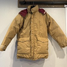Vintage The North Face Down Parka Jacket Mens Large Tan Hooded Label 70s