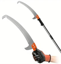 11FT Manual Pole Saw for Tree Trimming Long Extension Pruning Saw Blade Cutter