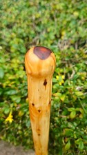 Handcrafted English Yew Walking Cane, Sculpted Ergonomic Top, 124cm Length,