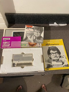 Working White Stylophone Vintage Boxed Set including box instructions & music bk