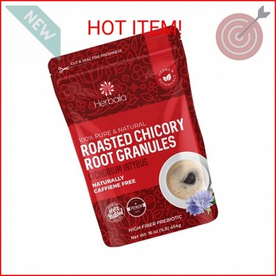 Herbaila Chicory Root Roasted Granules, 1 Pound, Chicory Coffee (Inulin, Prebiot
