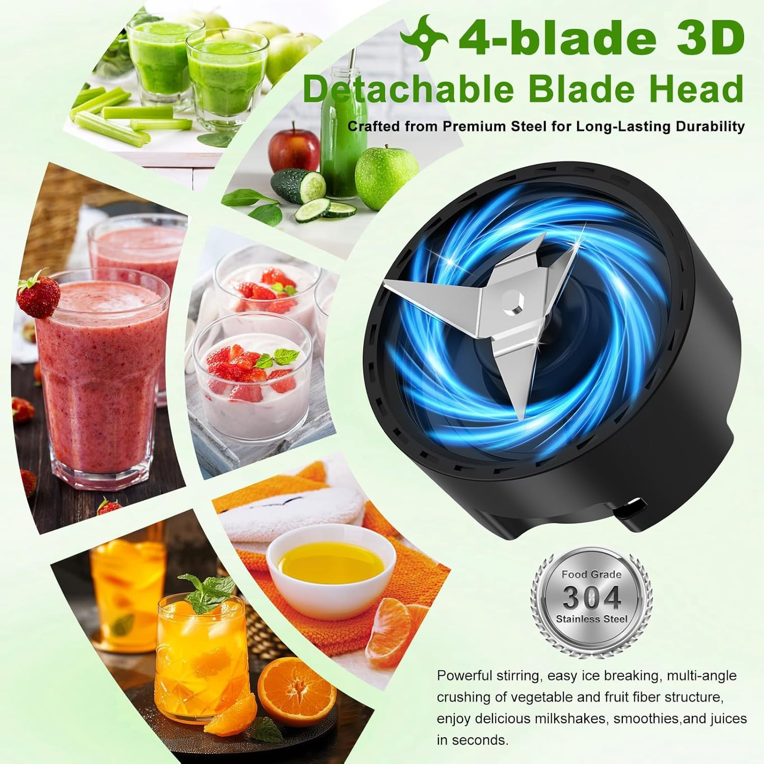 Frullatore Portatile 500W per Pappe e Smoothie | Mini Mixer Bimbi - 3