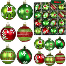 Latest Christmas Ornaments 2025, 16Pcs Christmas Balls Ornaments for Tree, Green