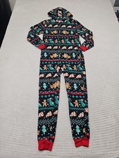 Cat  Jack Pajamas Boys Medium Christmas T Rex Pizza Full Zip Hooded Fleece