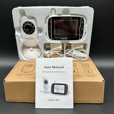 Hello Baby HB 32 Video Baby Monitor with Camera and Audio - White Brand New