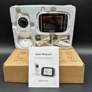 Hello Baby HB 32 Video Baby Monitor with Camera and Audio  - White Brand New