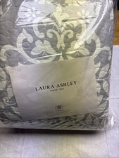 Laura Ashley Rowland Printed Coverlet Set -Dove Grey - King