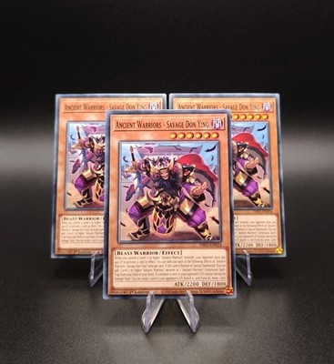 3x ''Ancient Warriors - Savage Don Ying DIFO-EN024 C''  Yugioh Tcg - 1.A, EN, NM+