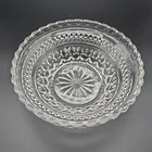 Vintage Anchor Hocking Wexford Clear Glass Bowl Scalloped Rim Diamond Starburst