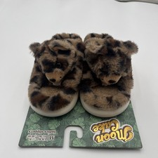 Moon Cake Womens Faux Fur Memory Foam Slippers New Size M 7/8 Leopard