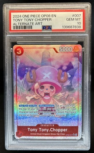 2024 One Piece OP08 EN Tony Tony Chopper Alternate Art #007 PSA 10 Gem Mint