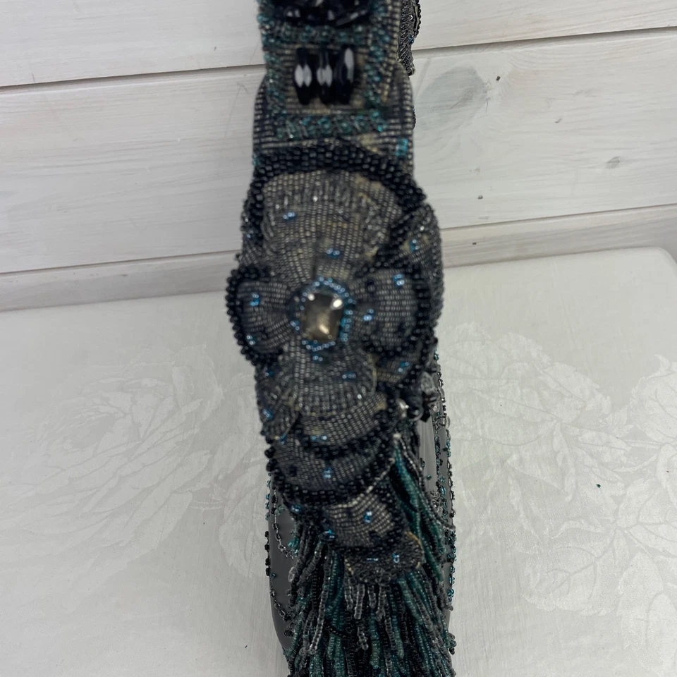 Bolso de hombro Mary Frances azul con cuentas para dama Foto 4 de 4