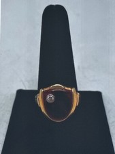 SP. Co Mens 10K Yellow Gold Fine Jewelry Shield Shaped Ring W/ Ruby Sz 12 6.55g