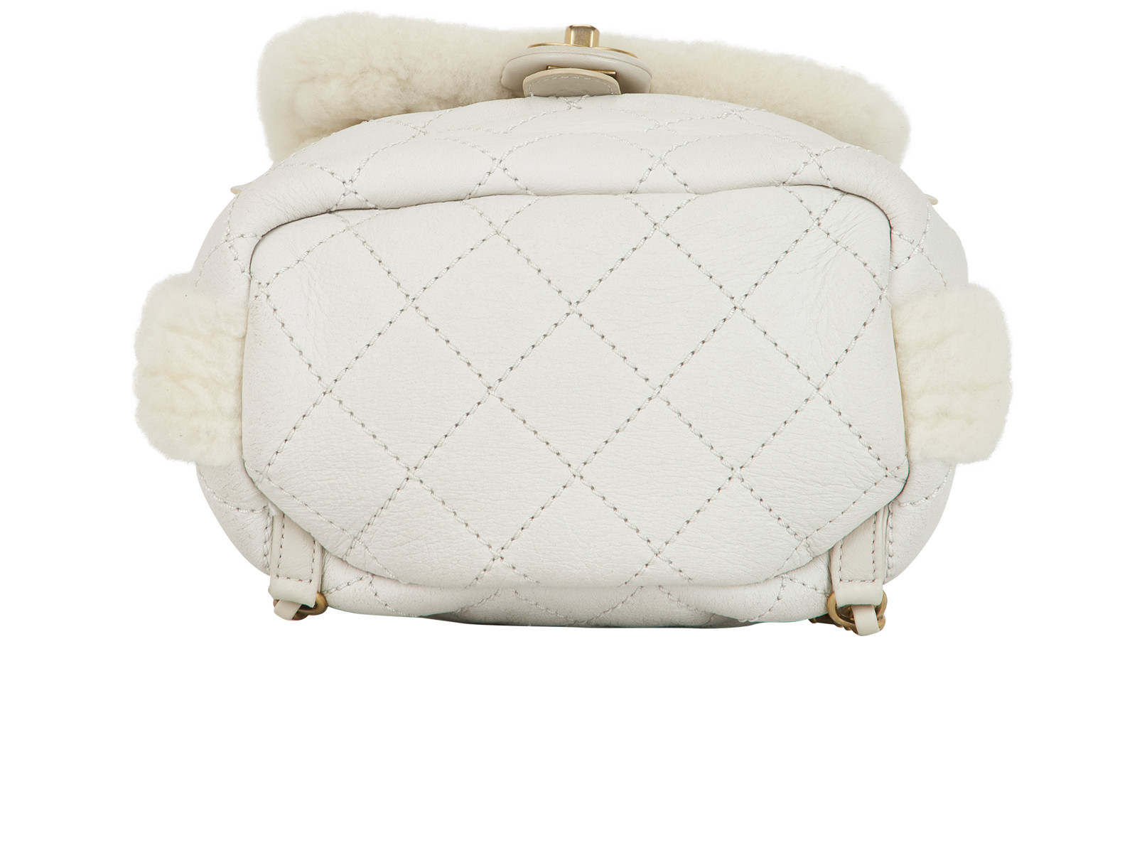 Chanel CC Backpack Backpack Leather Shearling White image 5