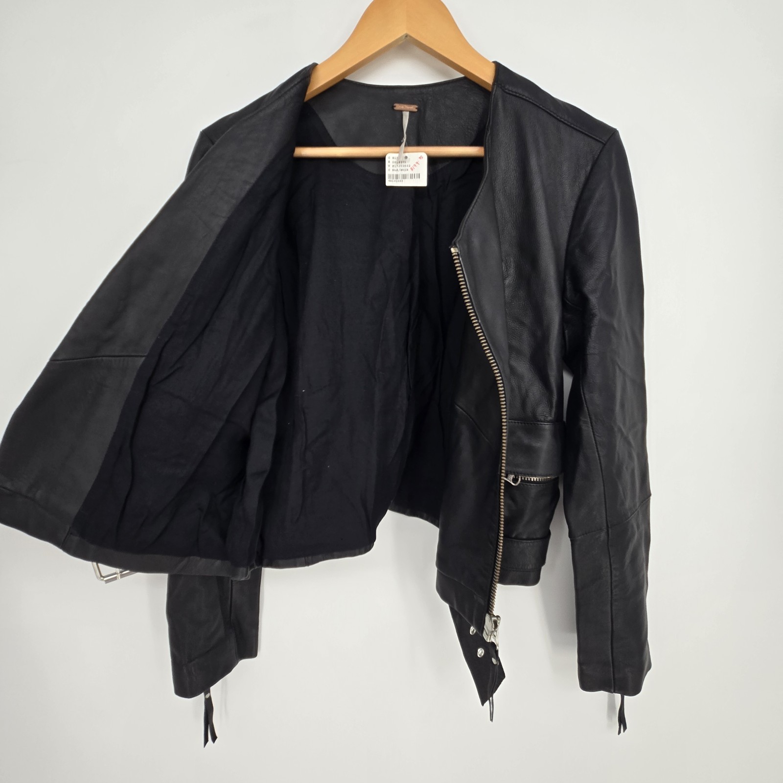 NWT Free People Womens S Genuine Lamb Leather Motorcycle Biker Jacket Cool Chic image 3