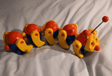 Vintage Fisher Price Kiddicraft Pull Along Caterpillar Toy