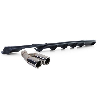 Heckdiffusor Matt + Endrohr Doppelrohr Chrom passt für BMW F30 F31 316 318 320