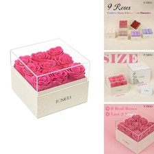 Rosaura Square Preserved Roses Gift - Real Forever Flowers In Clear Acrylic