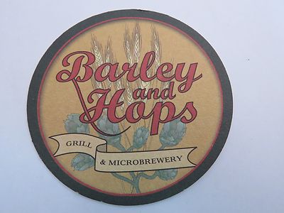 Beer Bar Coaster ~ BARLEY and HOPS Grill & Microbrewery ~ Frederick, MARYLAND