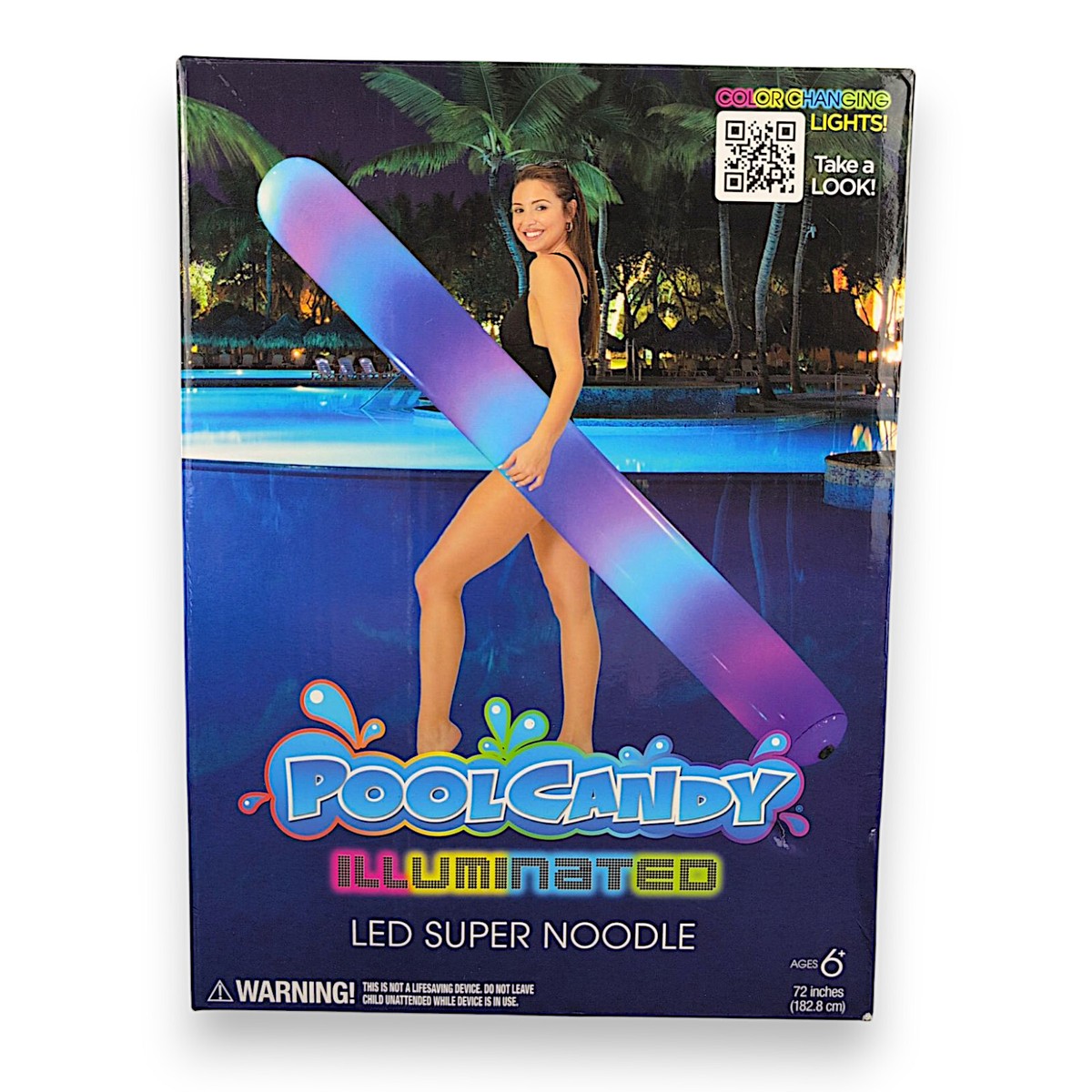 PoolCandy- 72 Illuminated Giant Color Changing LED Super Pool Noodle  Water